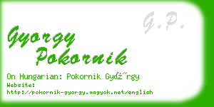 gyorgy pokornik business card